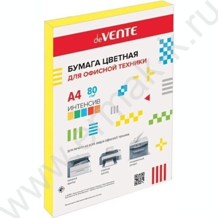 Бумага А4  80г/мкв 100л "Intensive" интенсив желтый | Фото 1