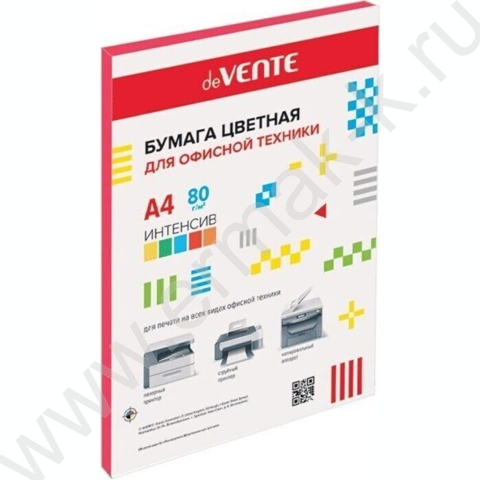 Бумага А4  80г/мкв  50л "Intensive" интенсив красный | Фото 1