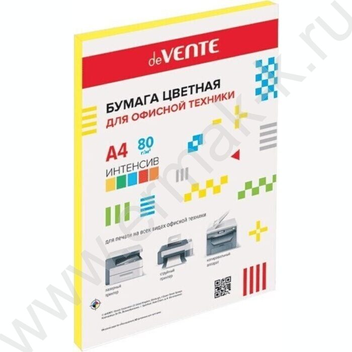 Бумага А4  80г/мкв  50л "Intensive" интенсив желтый | Фото 1