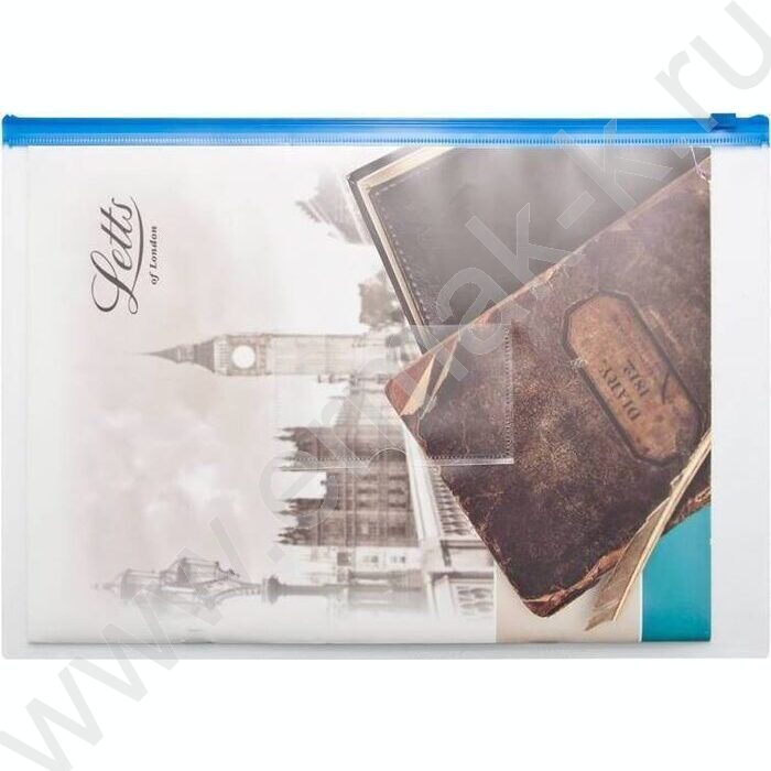 Папка-конверт на молнии А4 ZIP карм.для визит. белая | Фото 2