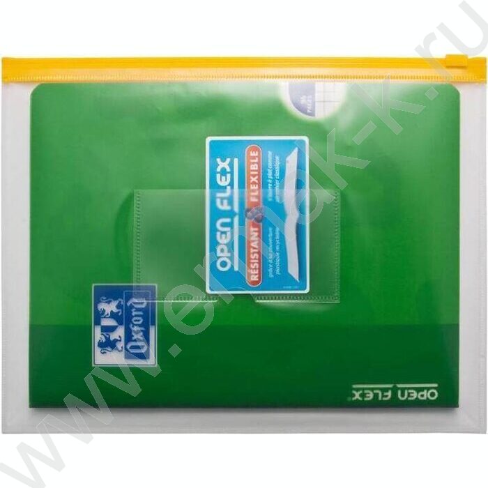 Папка-конверт на молнии А5 ZIP карм.для визит. белая | Фото 2