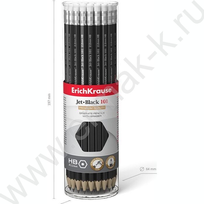 Карандаш ч/гр с ластиком HB Jet Black /туба | Фото 5