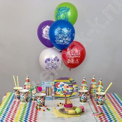 Тарелка бумажная 18см/6шт С Днем рождения яркая | Фото 3
