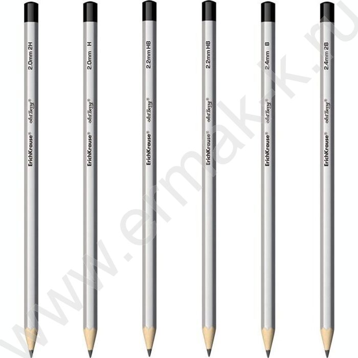 Карандаш ч/гр /набор  6шт/ шестигранные 2H, H, HB, HB, B, 2B | Фото 1