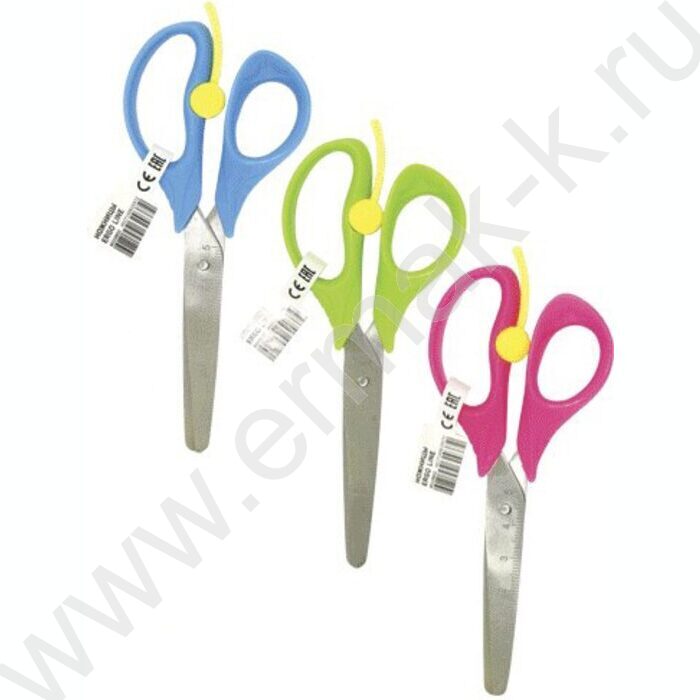 Ножницы 13см детские Ergo Line эргономичные пластиковые кольца с упором, ассорти, картон. диспле | Фото 3
