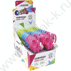 Ножницы 13см детские Ergo Line эргономичные пластиковые кольца, ассорти, картон. дисплей | Фото 4