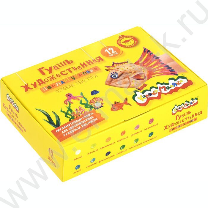 Гуашь  12цв 22мл "Каляка-Маляка" /гелевая,перламутровый, глянец/ | Фото 2