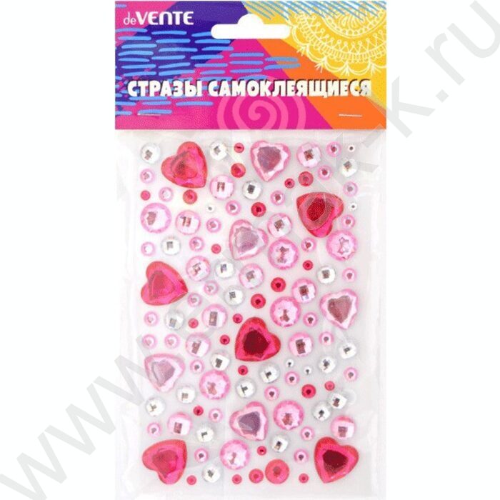 Наклейки-стразы акриловые "Сердечки" 9,5*15см /ассорти /блистер     | Фото 3