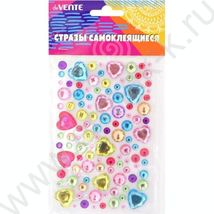 Наклейки-стразы акриловые "Сердечки" 9,5*15см /ассорти /блистер     | Фото 4