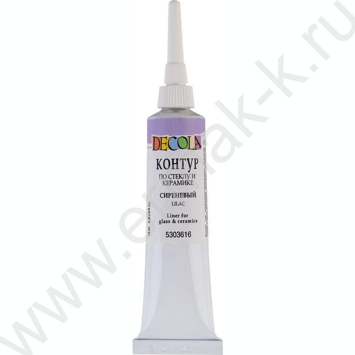 Контур  по стеклу и керамике акриловый Декола Сиреневый 18мл | Фото 1