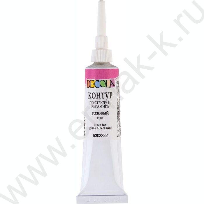 Контур  по стеклу и керамике акриловый Декола Розовый 18мл | Фото 1