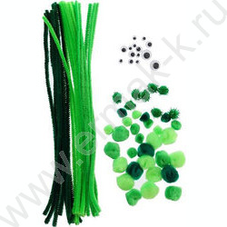 Набор д/творчества 80 дет.ассорти цв.6 видов) проволока синельная d=0,6см длина 30 | Фото 1