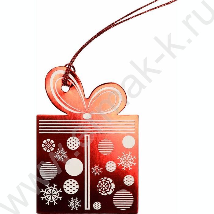 Набор подвесных ярлыков Новогодние красные/для новогодних подарков, из картона с фигурной вырубк | Фото 2
