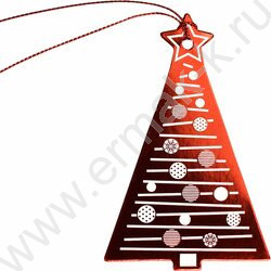 Набор подвесных ярлыков Новогодние красные/для новогодних подарков, из картона с фигурной вырубк | Фото 4