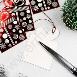 Набор подвесных ярлыков Новогодние красные/для новогодних подарков, из картона с фигурной вырубк | Фото 9