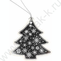 Набор подвесных ярлыков Новогодние серебро/для новогодних подарков, из картона с фигурной вырубк | Фото 4