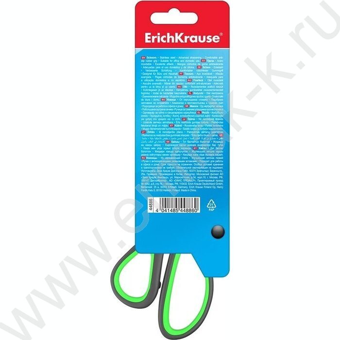 Ножницы 19см EasyCut+ Ergo ассиметрич. форма ручек, резин. вставки /ассорти /блистер | Фото 4