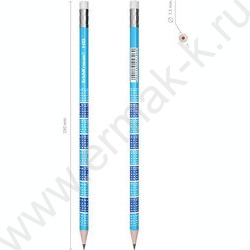 Карандаш ч/гр с ластиком 2x2 HB /круглый /туба | Фото 4