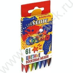 Мелки восковые  6цв Cosmo к/кор с подвесом | Фото 1