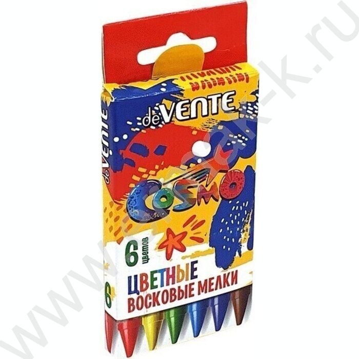 Мелки восковые  6цв Cosmo к/кор с подвесом | Фото 1
