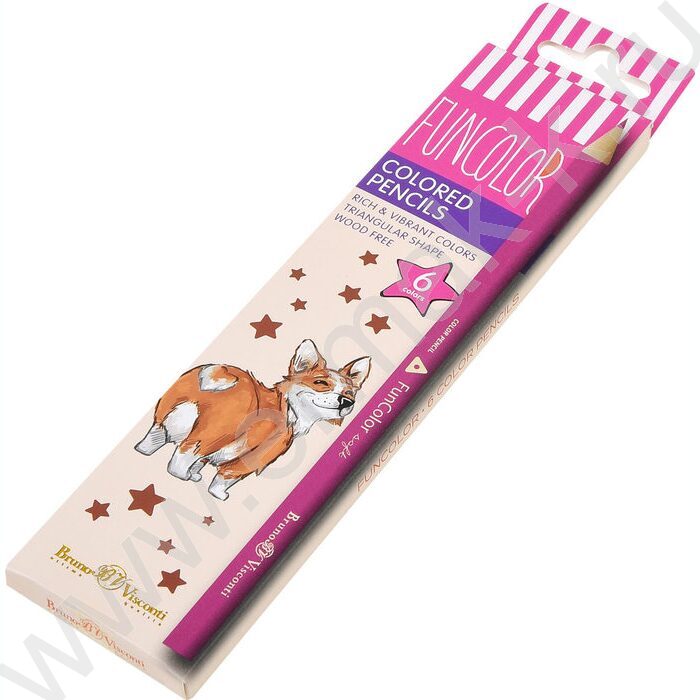 Карандаши пластиковые  6цв Funcolor 4вида | Фото 2