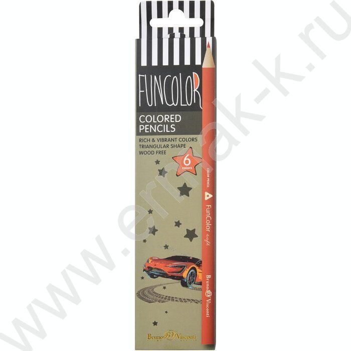 Карандаши пластиковые  6цв Funcolor 4вида | Фото 4