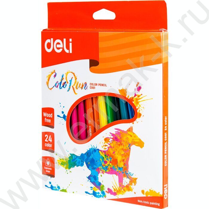 Карандаши пластиковые 24цв ColoRun /трехгранные/ европодвес | Фото 2