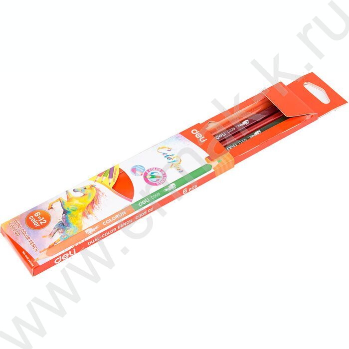 Карандаши  12цв/6шт ColoRun /липа, двухсторонние, европодвес | Фото 2