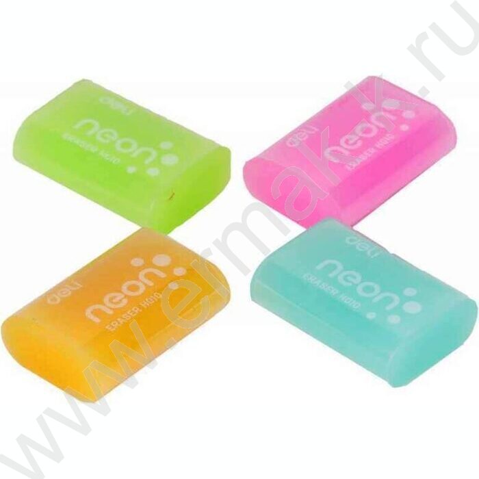 Ластик цветной /39*27*12мм, неон ассорти | Фото 1