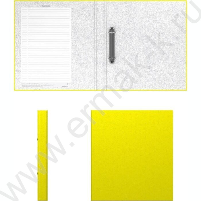 Папка 2 кольца 35мм Neon ламинир желтый | Фото 2