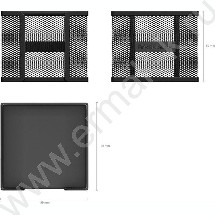 Стакан д/бумажного блока сетчатый (металл) прямоуг, черный | Фото 2