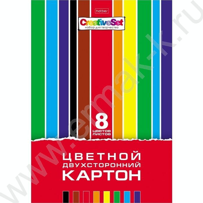 Картон цв. Двухсторонний А4  8л/8цв Creative Set | Фото 1