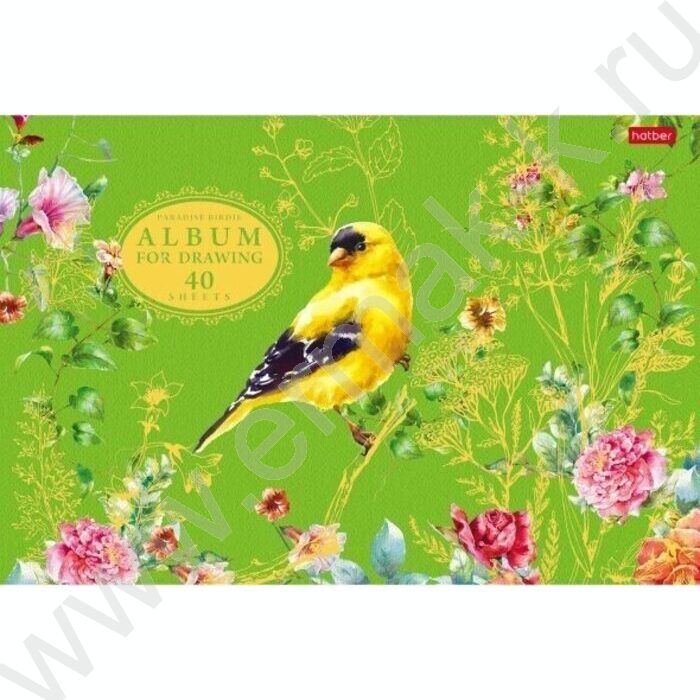 Альбом д/рисования 40л "Райские пташки" /3D фольга /3D лак /матов.ламин/ 5видов | Фото 3