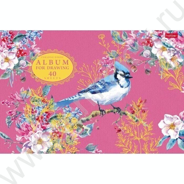 Альбом д/рисования 40л "Райские пташки" /3D фольга /3D лак /матов.ламин/ 5видов | Фото 4