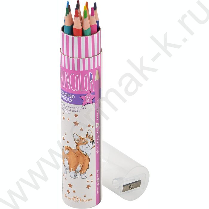 Карандаши пластиковые 12цв Funcolor 4вида карт.туба | Фото 3