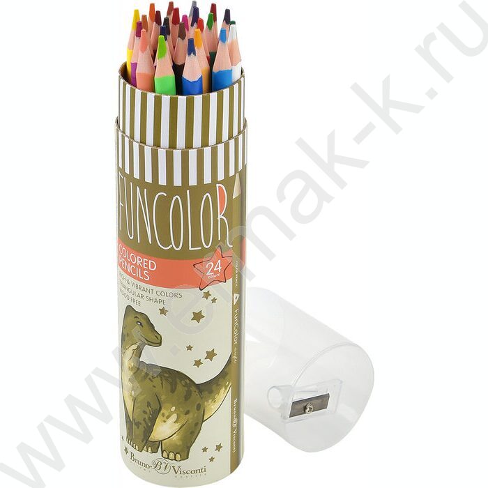 Карандаши пластиковые 24цв Funcolor 4вида карт.туба | Фото 6