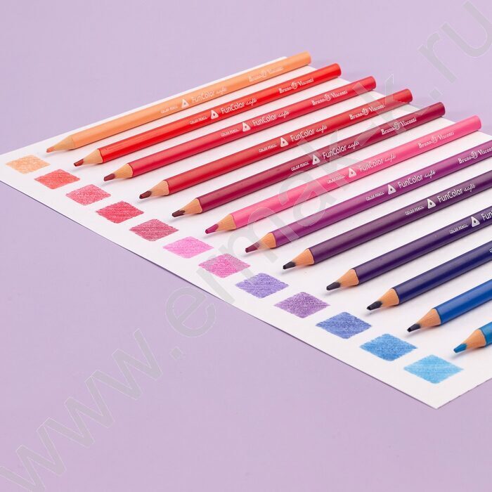 Карандаши пластиковые 24цв Funcolor 4вида карт.туба | Фото 8