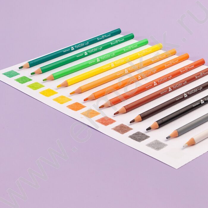 Карандаши пластиковые 24цв Funcolor 4вида карт.туба | Фото 9