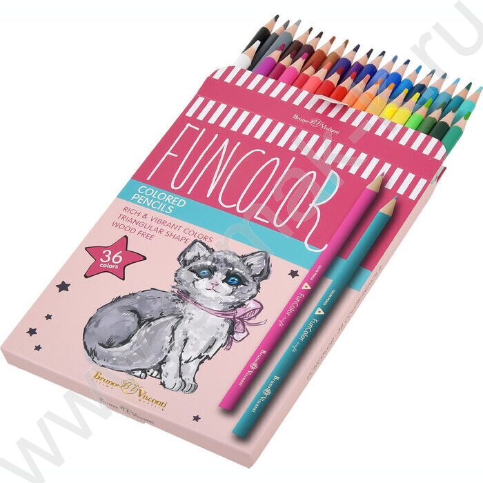 Карандаши пластиковые 36цв Funcolor 4вида | Фото 7