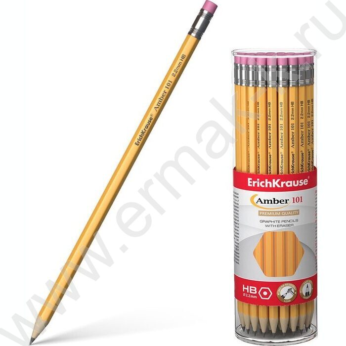 Карандаш ч/гр с ластиком HB Amber 101 /туба | Фото 2