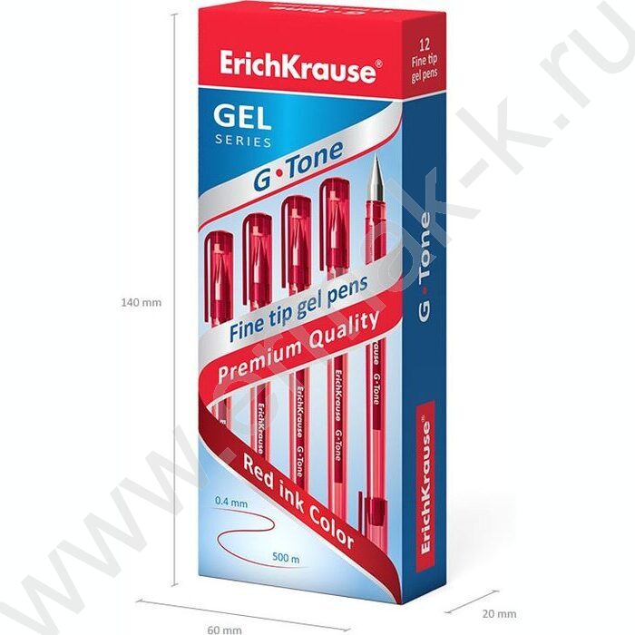 Ручка гелевая красная 0,5мм  G-Tone Stick Original | Фото 5