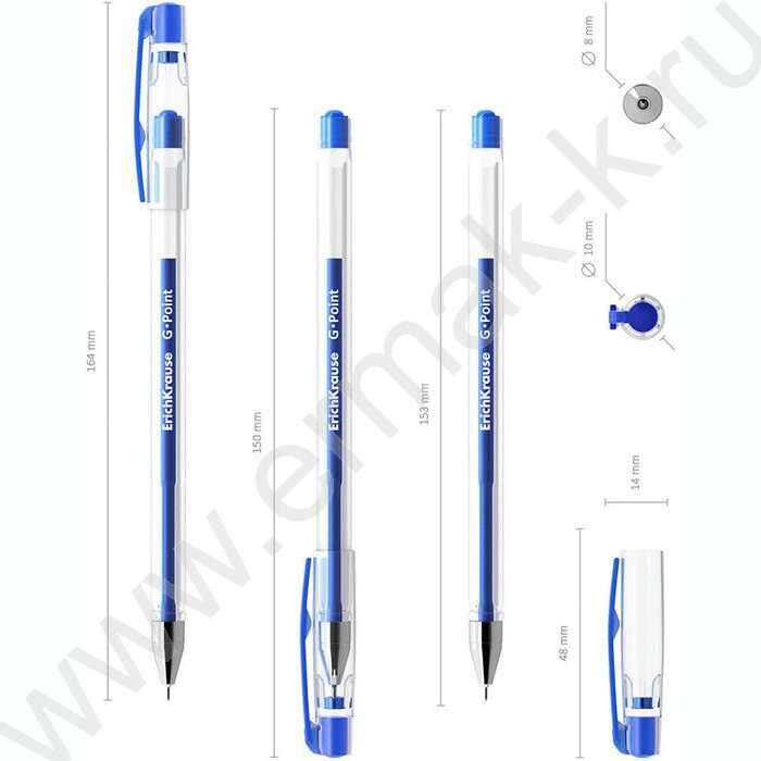 Ручка гелевая синяя 0,38мм  G-Point Stick Classic /игла/ | Фото 4