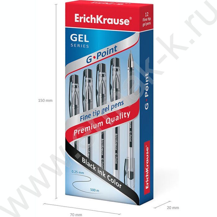 Ручка гелевая черная 0,38мм  G-Point Stick Classic /игла/ | Фото 5