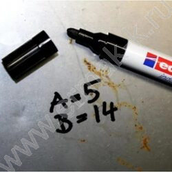 Маркер д/пром. графики /красный / 2-4мм круг Edding   | Фото 3