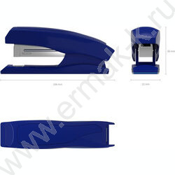 Степлер №10  15л пластик Elegance /встроен антистеплер/+скобы ассорти блистер,европодвес | Фото 3