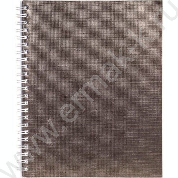 Тетрадь  96л клетка/спираль "Бум/винил" METALLIC коричневый | Фото 1
