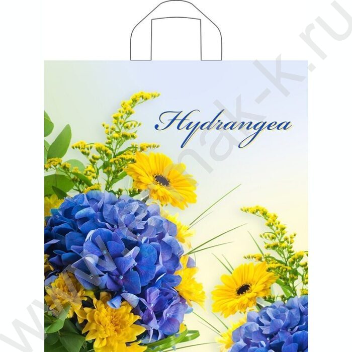 Пакет полиэтиленовый с петлевой ручкой 42*38см Гортензия | Фото 1