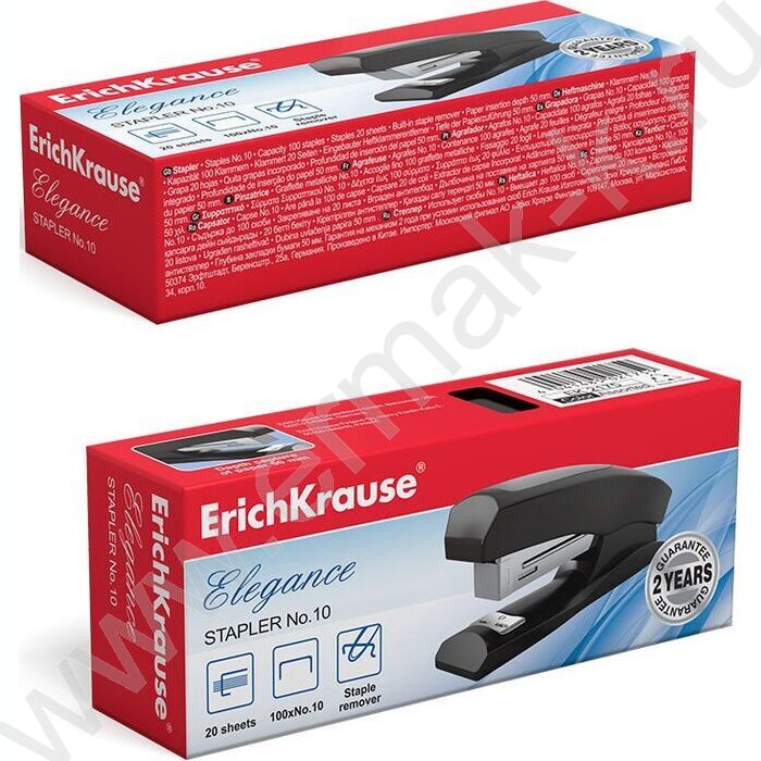 Степлер №10  15л пластик Elegance /встроен антистеплер/ ассорти | Фото 2