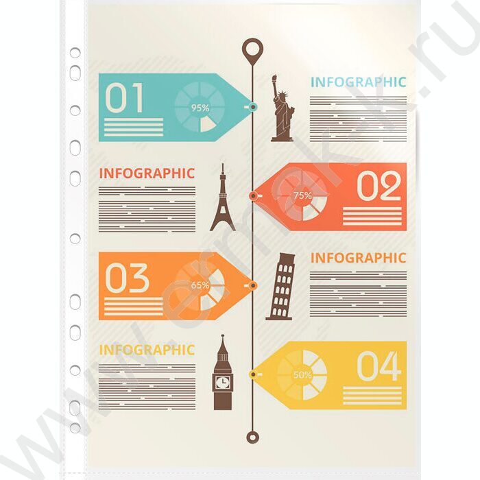 Файлы (мультифора) А4  80мкм СуперЛюкс глянцевые (упак.:25шт) | Фото 5