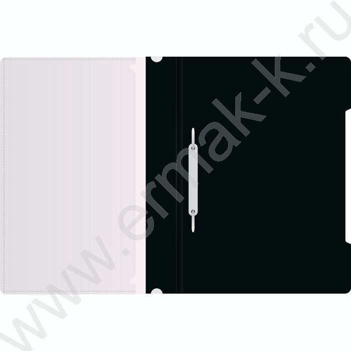 Скоросшиватель пл черный прозрач.верх.лист, карман на лиц.стороне | Фото 2